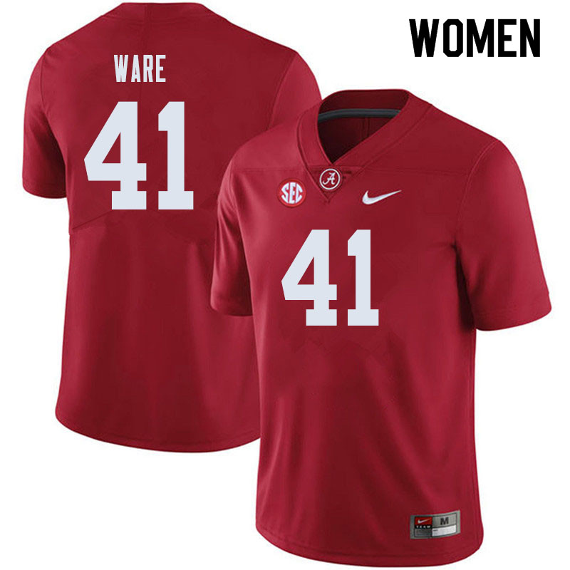 Women #41 Carson Ware Alabama Crimson Tide College Football Jerseys Sale-Crimson